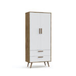 Retro 2D Wardrobe White Matteteka Eco Wood