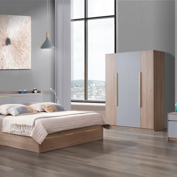 DZ28-B (hydraulic bed) bedroom set – M32 walnut